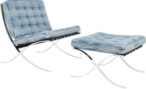 Supreme x Knoll x Denim Barcelona Chair + Ottoman