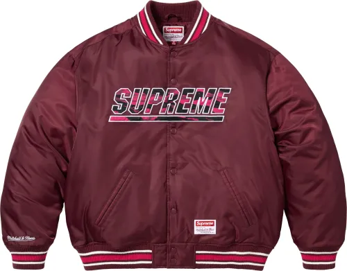 Supreme x Mitchell & Ness Camo Logo Varsity Jacket