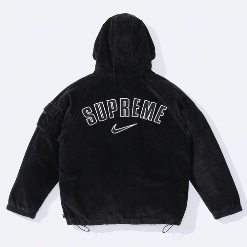 Supreme x Nike Arc Corduroy Hooded Jacket streetwear style fashion news info