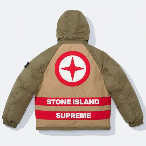 Supreme x STONE ISLAND REVERSIBLE DOWN PUFFER JACKET