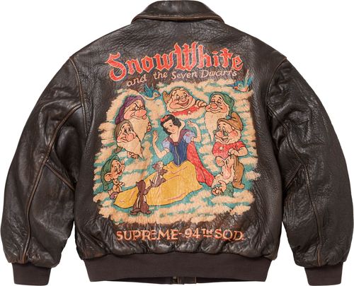 Supreme x Schott Snow White Hand-Painted Leather A2 Jacket