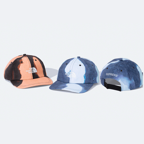Supreme x The North Face Bleached Denim Print 6-Panel Hat streetwear style collab