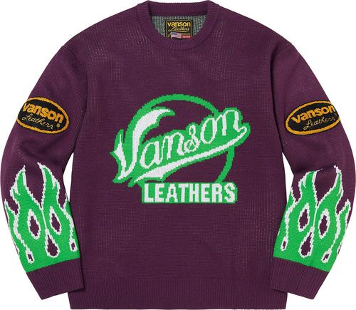 Supreme x Vanson Leather Sweater streetwear style collab