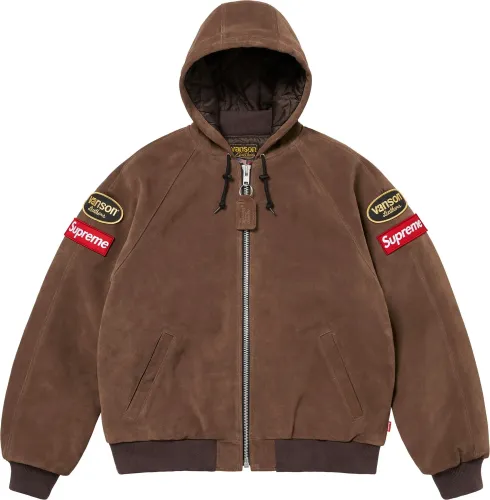 Supreme x Vanson Leathers Hooded Work Jacket