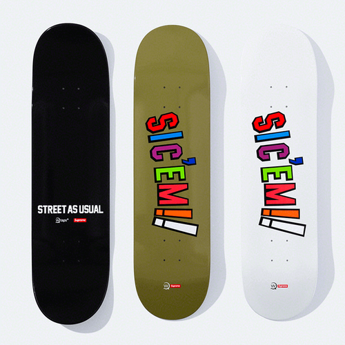 Supreme x WTAPS Skateboard Deck Streetwear style collab skate
