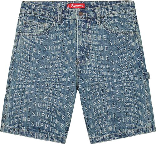 Warp Jacquard Logos Denim Painter Short