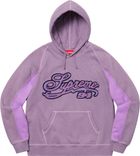Paneled Script Hooded Sweatshirt