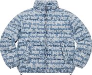 Fat Tip Jacquard Denim Puffer Jacket