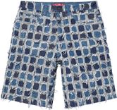 Supreme FRAYED PATCHWORK BAGGY DENIM SHORT