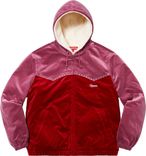 Studded Velvet Hooded Work Jacket