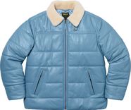Supreme®/Schott® Shearling Collar Leather Puffy Jacket