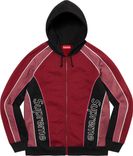 Track Paneled Zip Up Hooded Sweatshirt