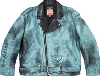 Supreme x BLACKMEANS® PAINTED LEATHER MOTORCYCLE JACKET