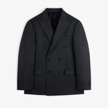 Double-Breasted Wool Jacquard Suit Jacket 'Navy Multi'