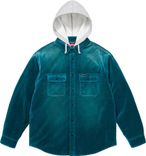 Quilted Lined Hooded Velvet Shirt