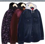 Quilted Lined Hooded Velvet Snap Shirt